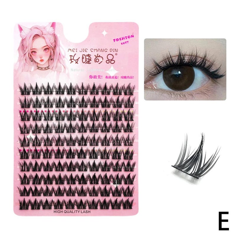 New Chinese style fox-themed Su Daji 10-row large-capacity false eyelashes, segmented design, beginner-friendly single cluster, comic-style big eyes, natural lashes.